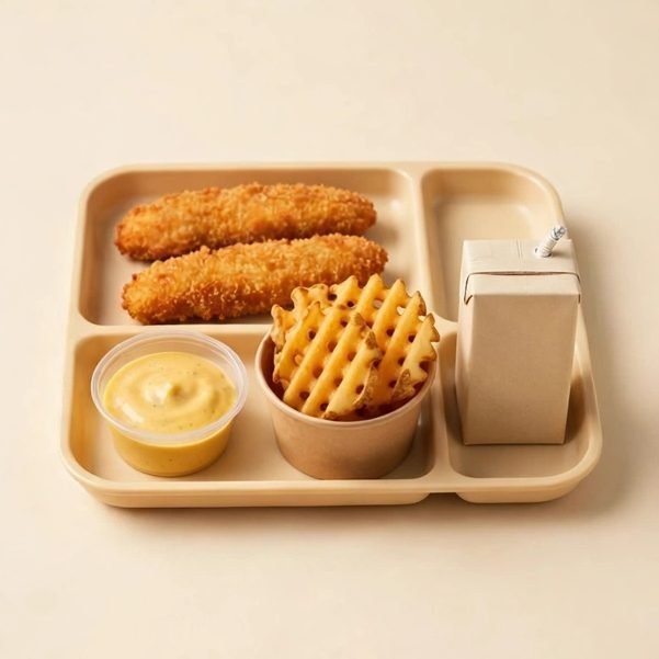2 Ct Chick-n-Strips® Kid's Meal, illustrated artwork created for Menuu Guide