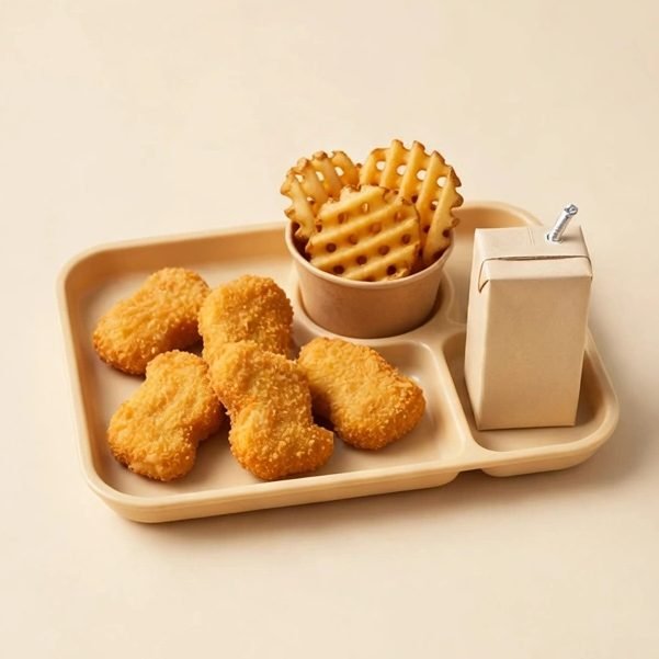 5 Ct Nuggets Kid's Meal, illustrated artwork created for Menuu Guide