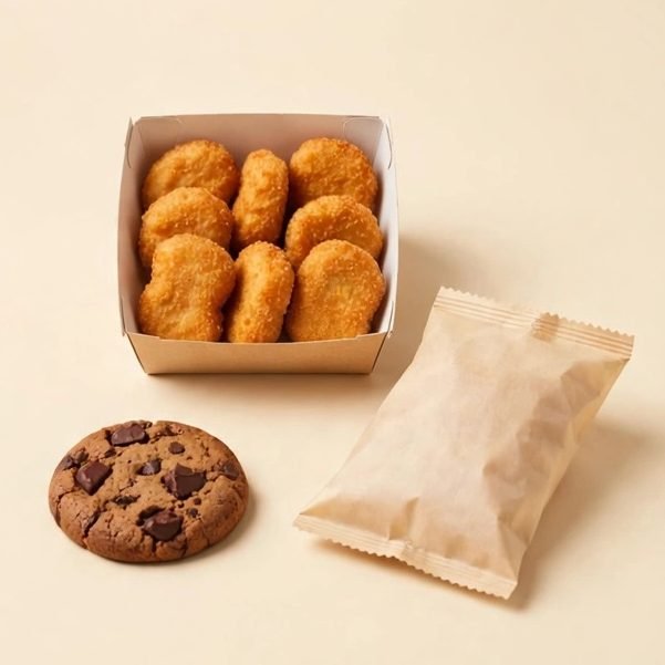 8 ct Chick-fil-A® Nuggets Packaged Meal, illustrated artwork created for Menuu Guide