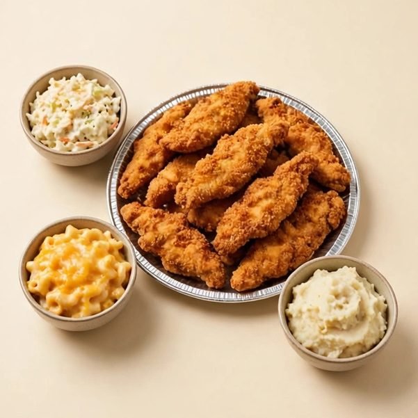 Chick-fil-A Chick-n-Strips® Family Style Meal, illustrated artwork created for Menuu Guide