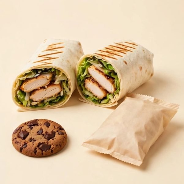 Chick-fil-A® Cool Wrap Packaged Meal, illustrated artwork created for Menuu Guide
