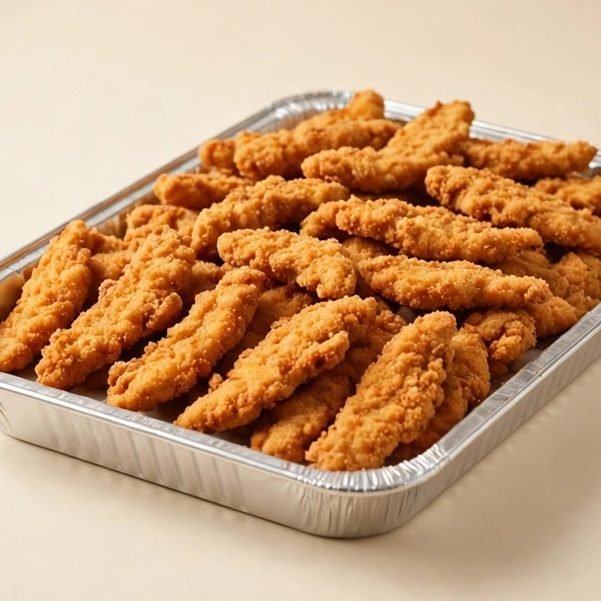 Chick-n-Strips™ Trays, illustrated artwork created for Menuu Guide