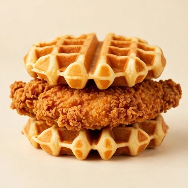 Chicken & Waffles Sandwich w/ Chick-fil-A® Filet, illustrated artwork created for Menuu Guide