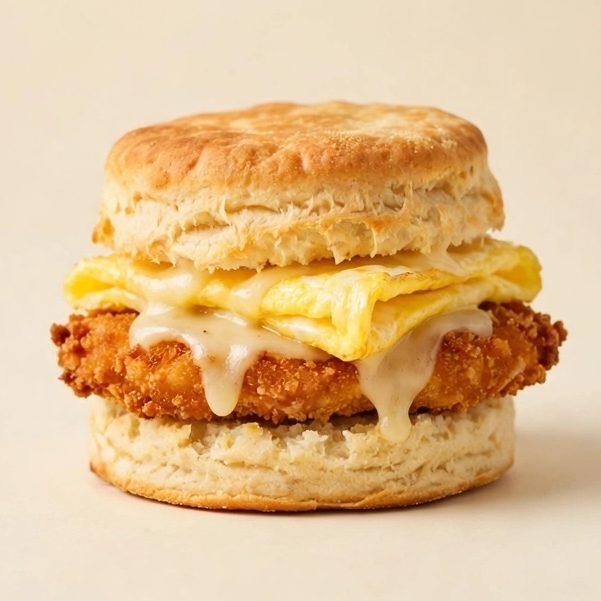 Chicken, Egg & Cheese Biscuit, illustrated artwork created for Menuu Guide