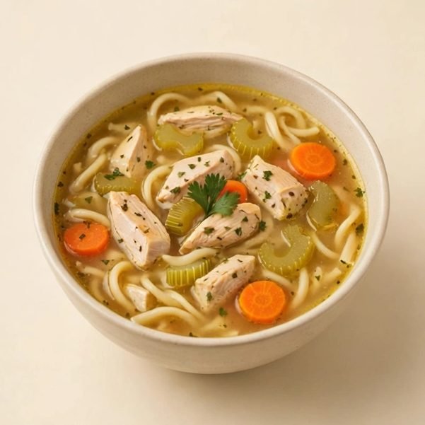Chicken Noodle Soup, illustrated artwork created for Menuu Guide