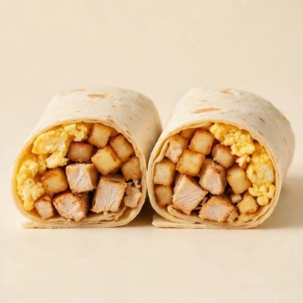 Hash Brown Scramble Burrito, illustrated artwork created for Menuu Guide